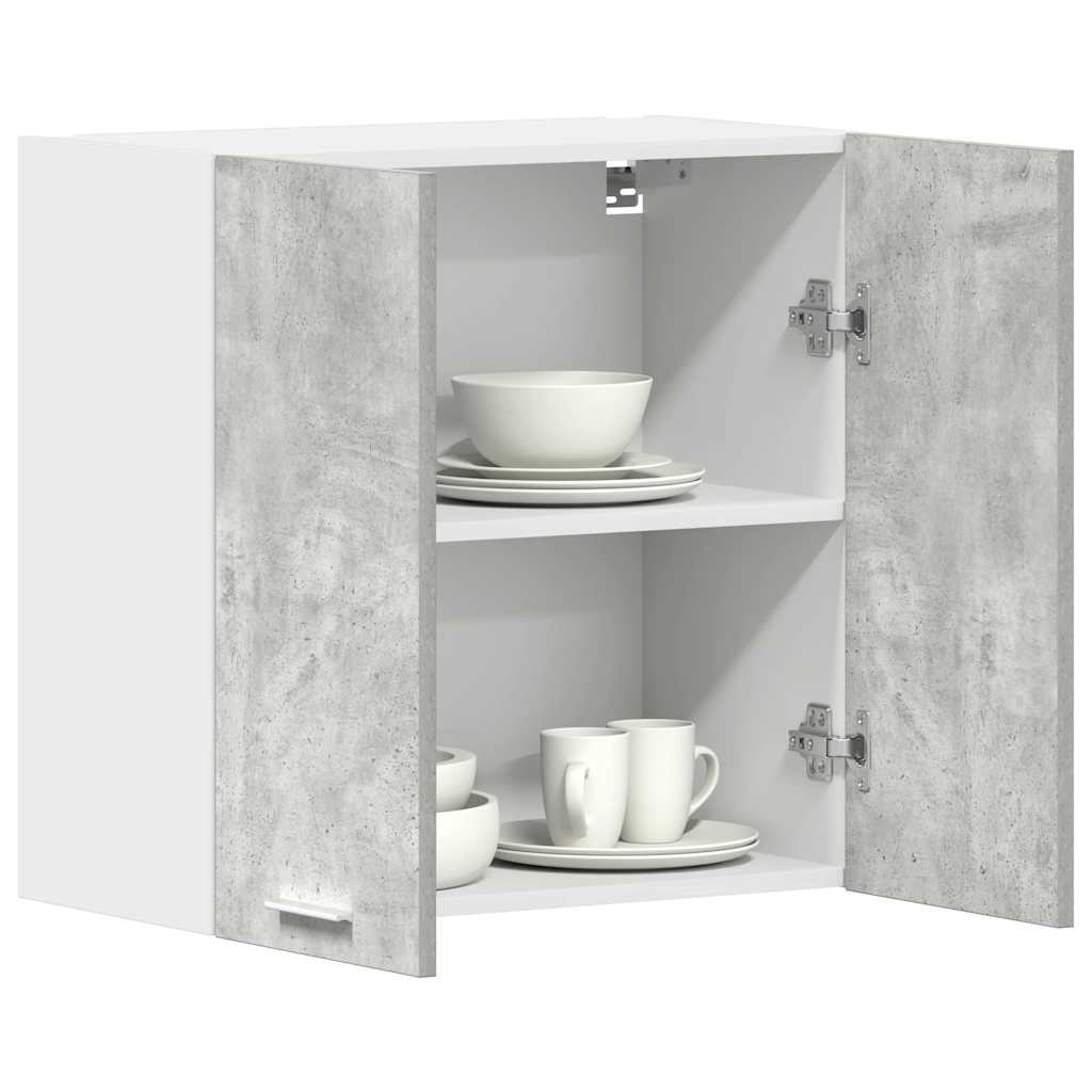 Meuble de cuisine mural gris béton 60x31x60 cm en bois