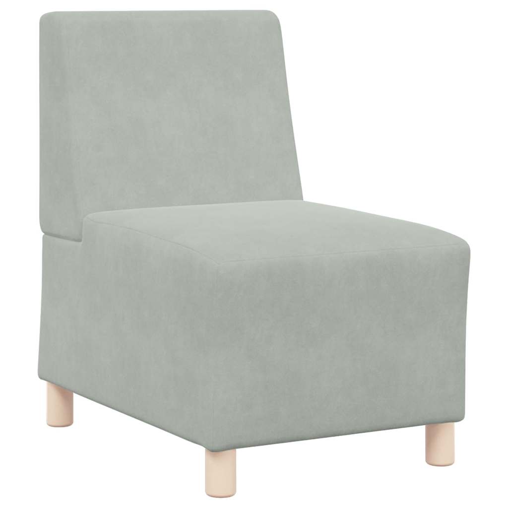 Armchair light grey 55 cm velvet