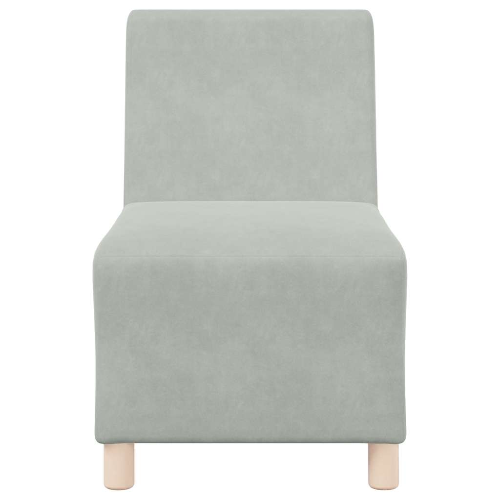 Armchair light grey 55 cm velvet