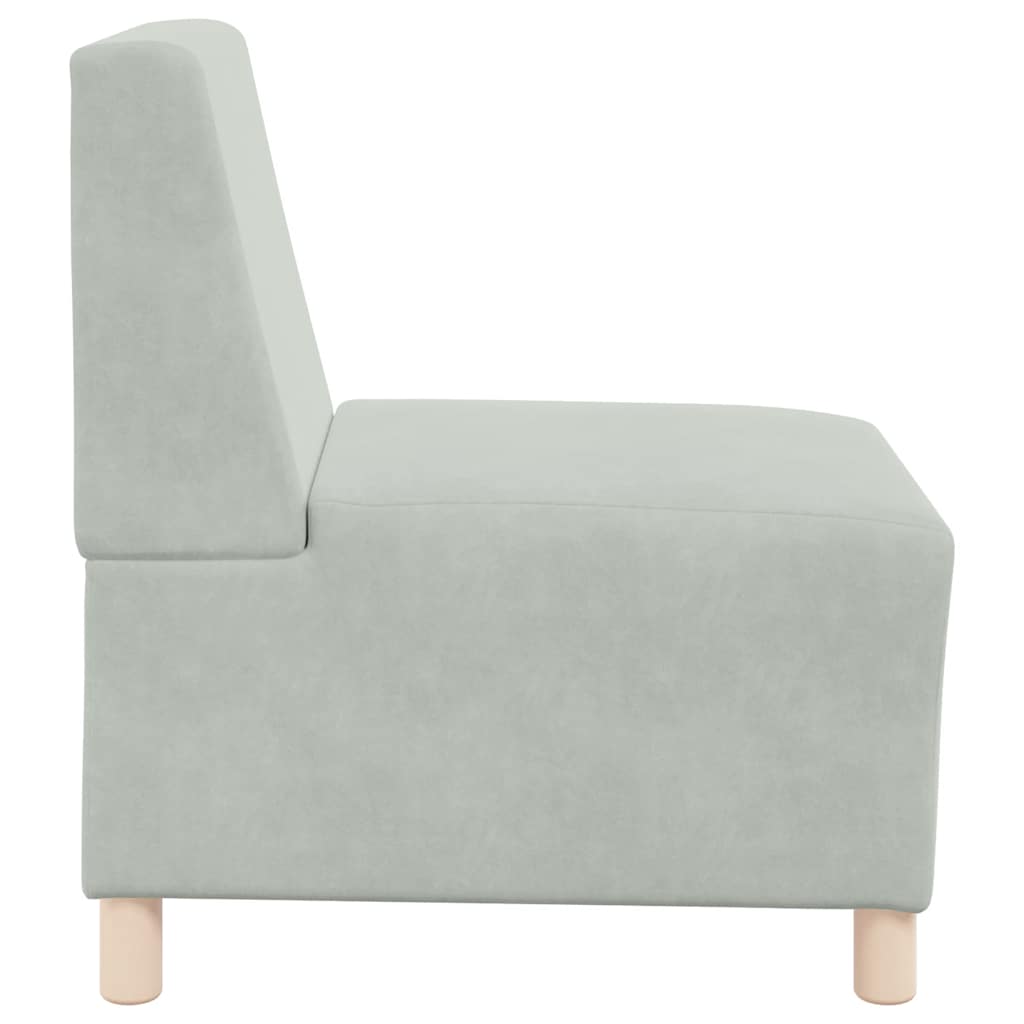Armchair light grey 55 cm velvet