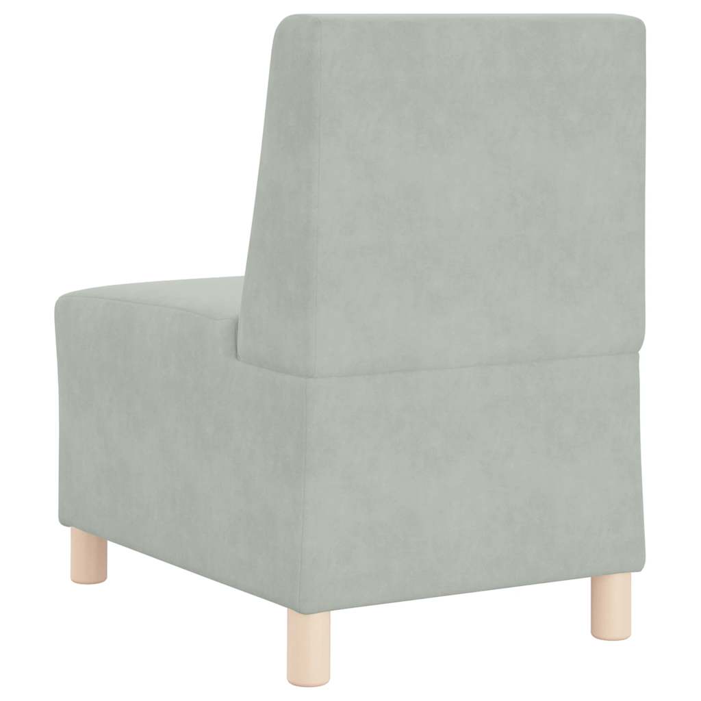 Armchair light grey 55 cm velvet