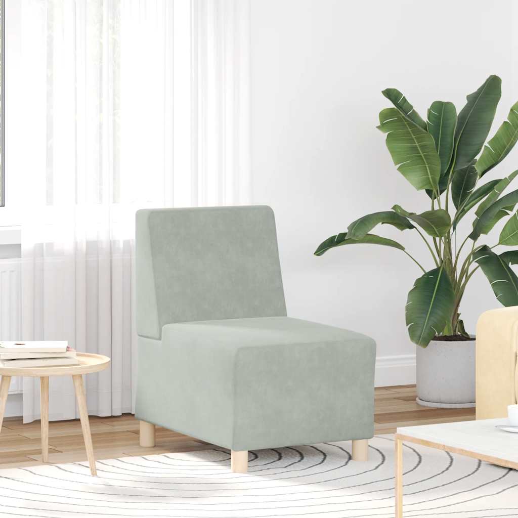 Armchair light grey 55 cm velvet