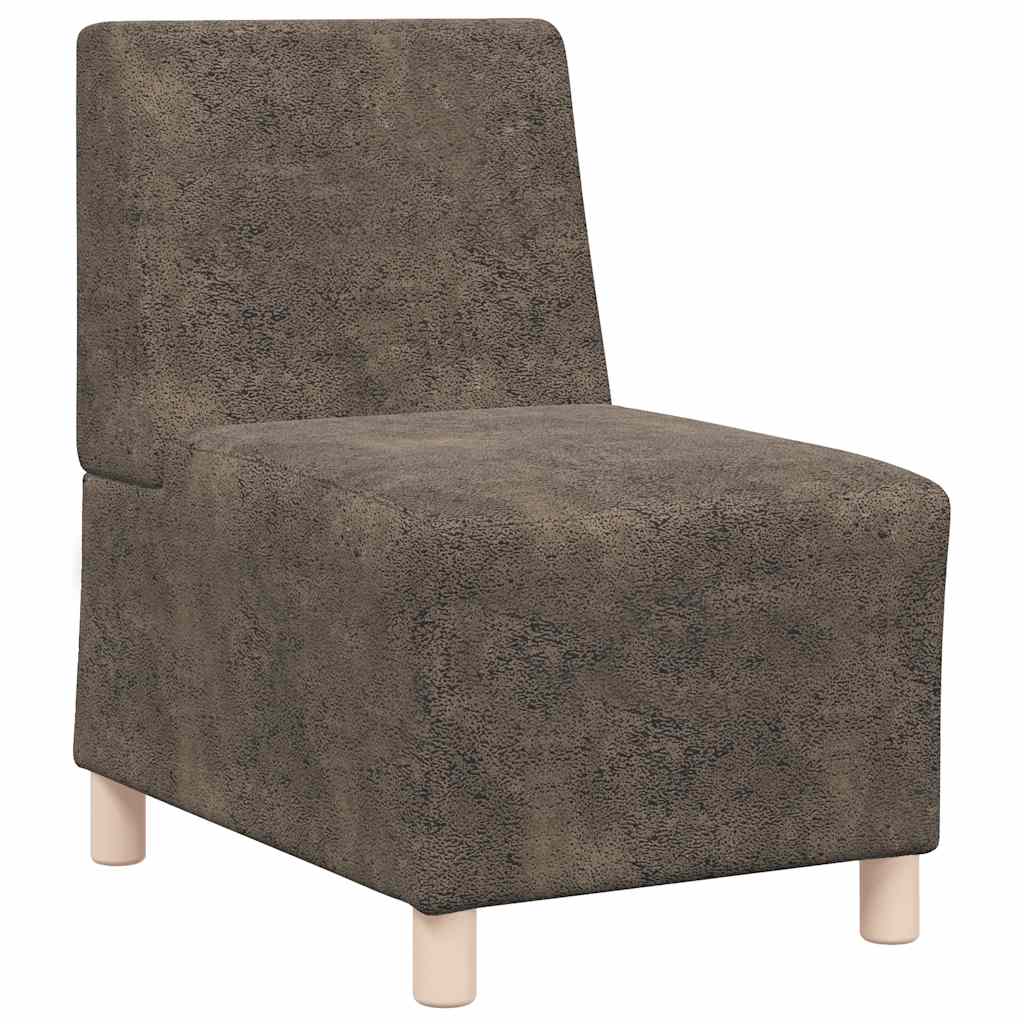 Modulares Sofa ohne Armlehnen Dunkelgrau 55 cm Wildlederimitat