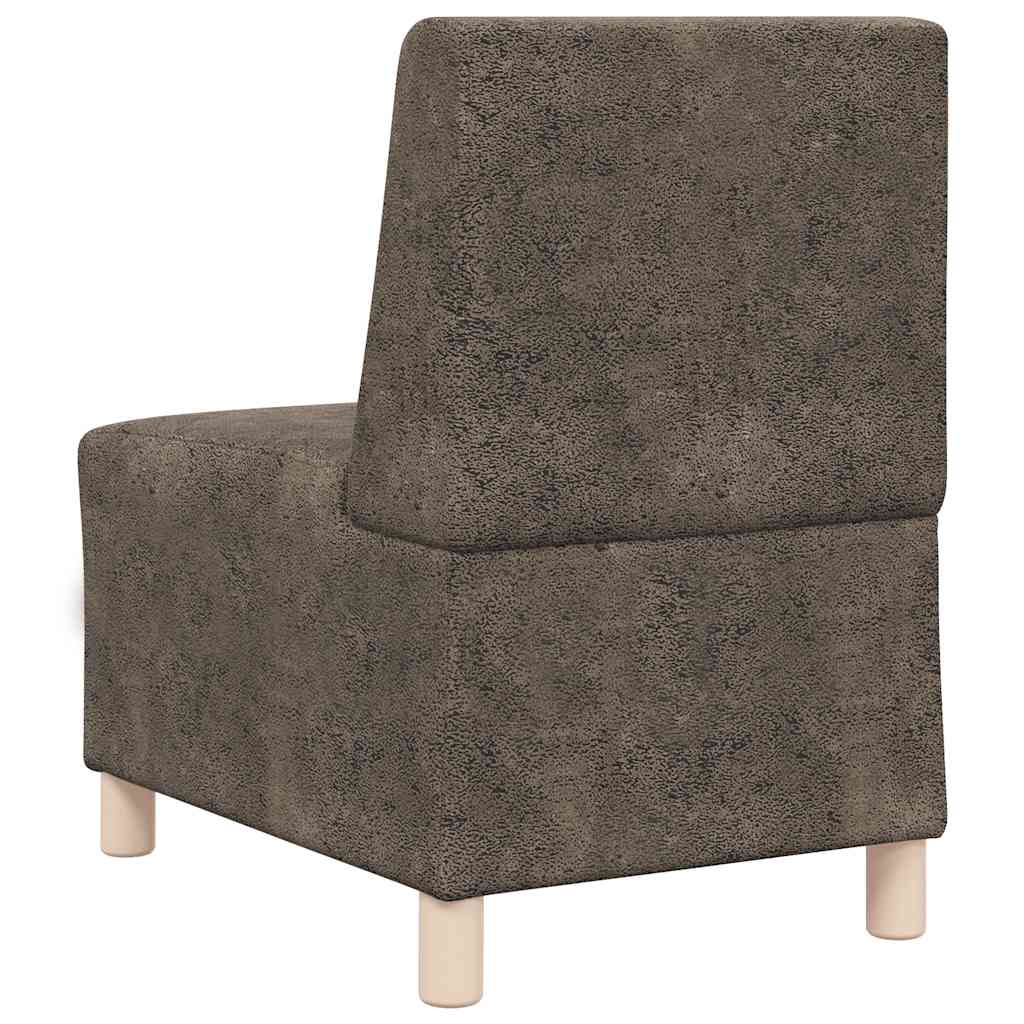 Modulares Sofa ohne Armlehnen Dunkelgrau 55 cm Wildlederimitat