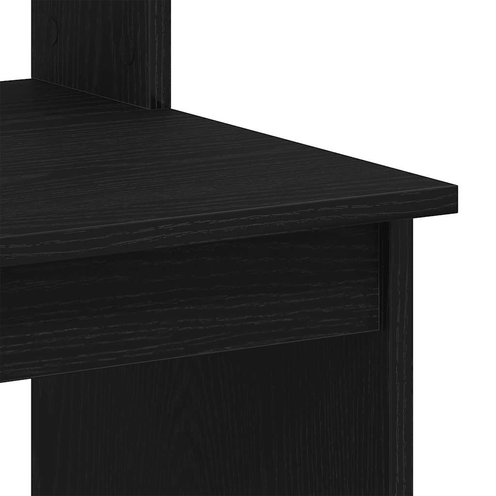 Bureau avec étagères aspect chêne noir 102x45x148 cm