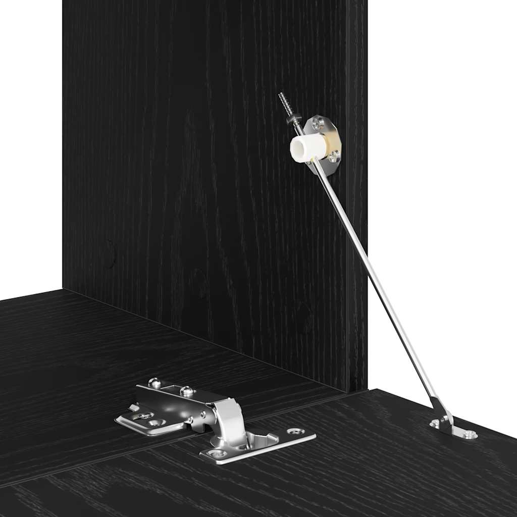 Meuble TV aspect chêne noir 120x30x30,5 cm matériau à base de bois