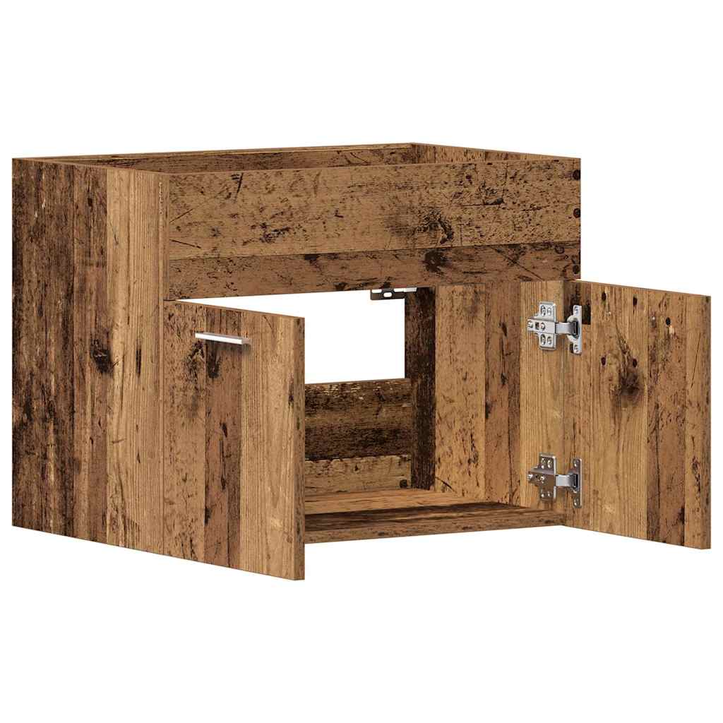 Meuble sous vasque aspect bois ancien 60x38,5x46 cm