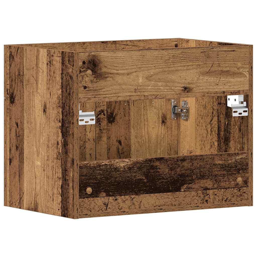 Meuble sous vasque aspect bois ancien 60x38,5x46 cm