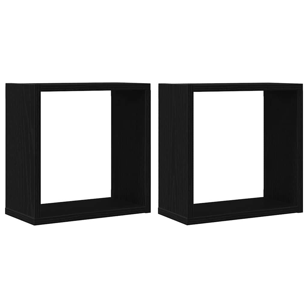 Cube wall shelves 2 pcs. Black oak look 30x15x30 cm
