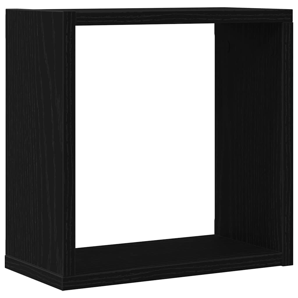 Cube wall shelves 2 pcs. Black oak look 30x15x30 cm