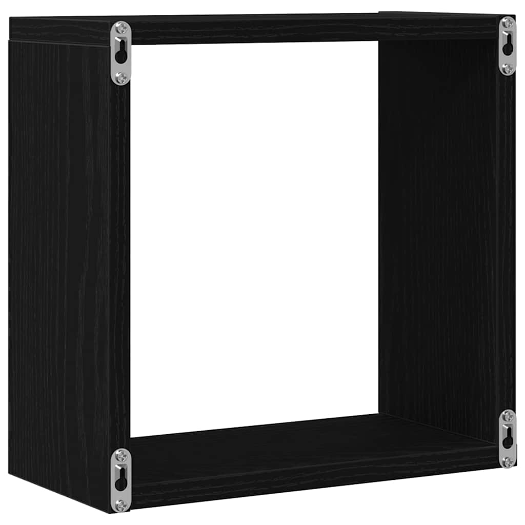 Cube wall shelves 2 pcs. Black oak look 30x15x30 cm