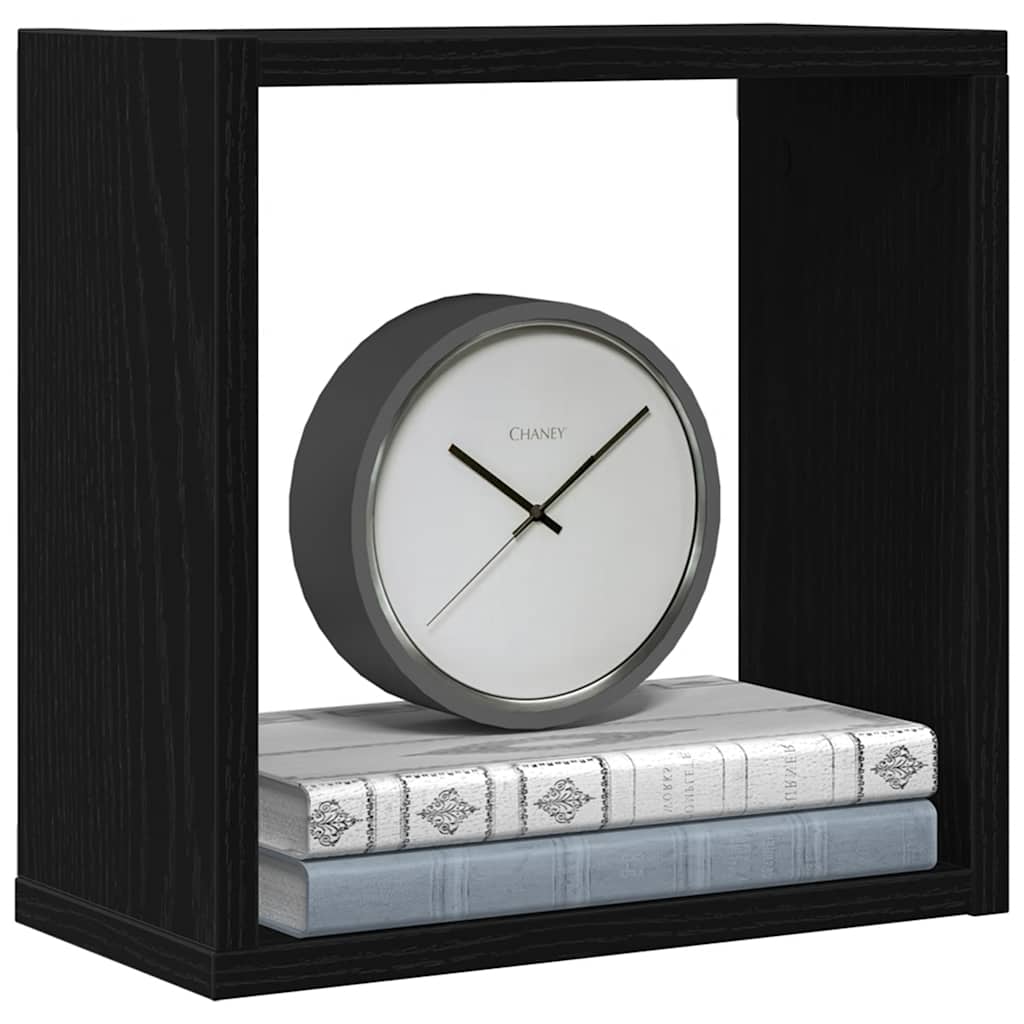 Cube wall shelves 4 pcs. Black oak look 30x15x30 cm