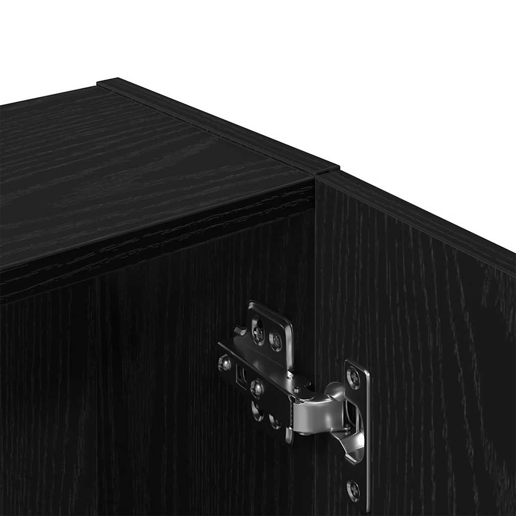 Armoire murale aspect chêne noir 32x20x67 cm matériau bois