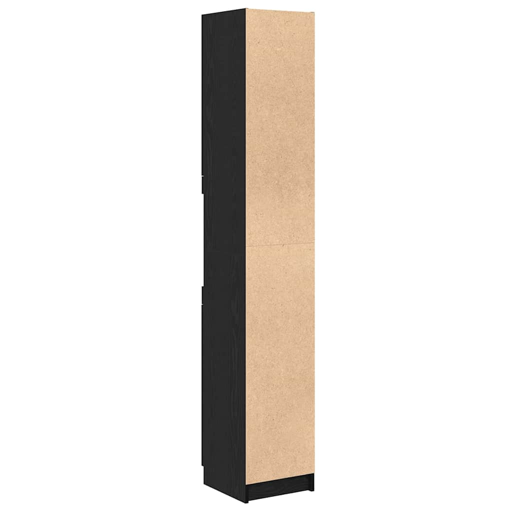 Badezimmer Schrank mit Regal Schwarze Eiche 32 x 34 x 188,5 cm