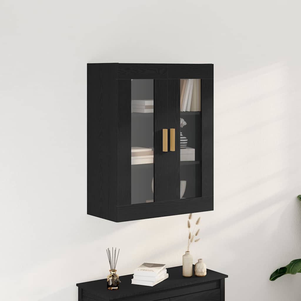 Wandschrank Schwarz Eichen-Optik 69.5 x 34 x 90 cm