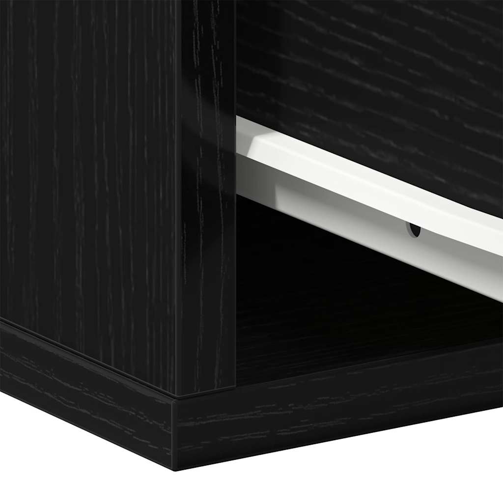 Wandmontierter Nachtschrank mit Schubladen Schwarz Eichen-Optik