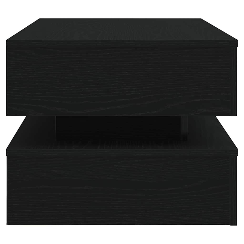 Couchtisch mit LED-Leuchten Schwarz Eichen-Optik 90x50x40 cm