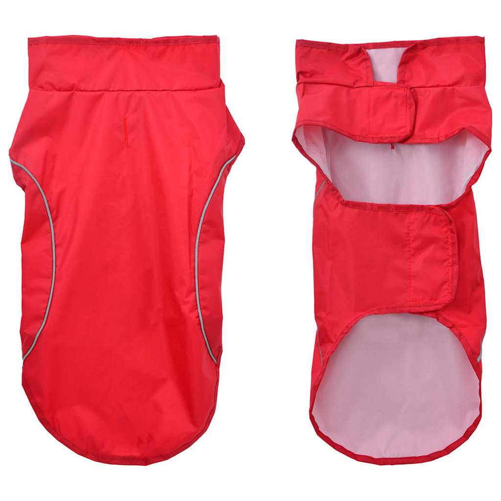 Imperméable pour chien avec bandes réfléchissantes en polyester rouge XS