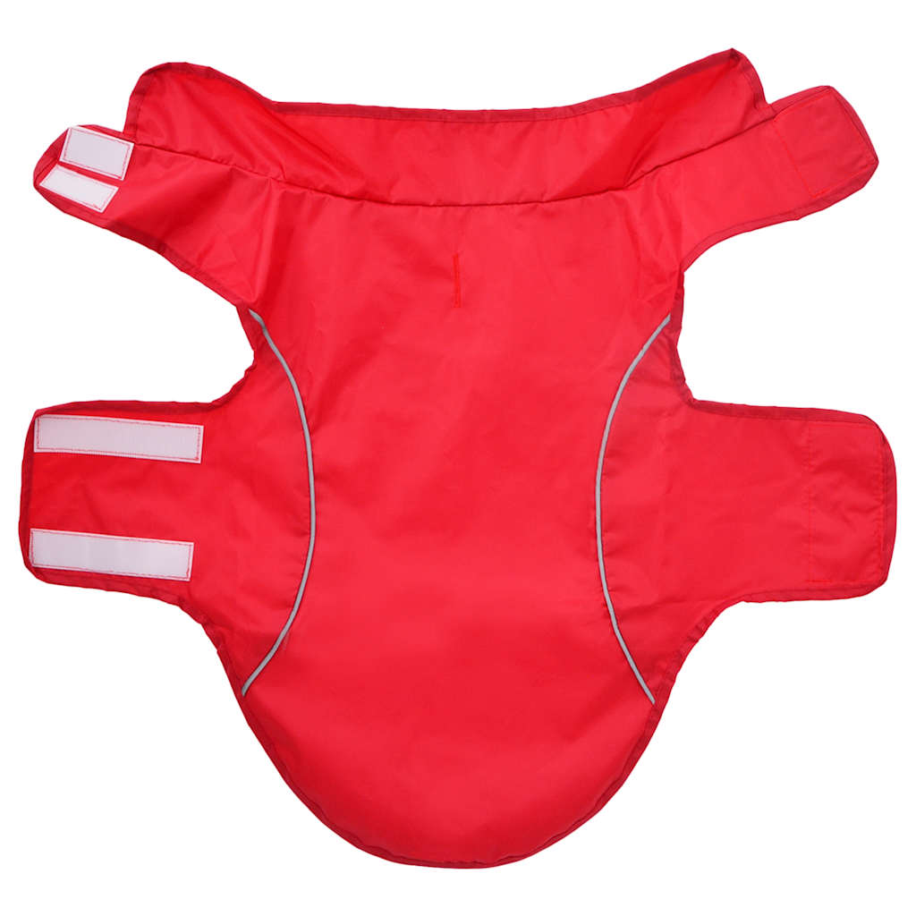 Imperméable pour chien avec bandes réfléchissantes en polyester rouge M