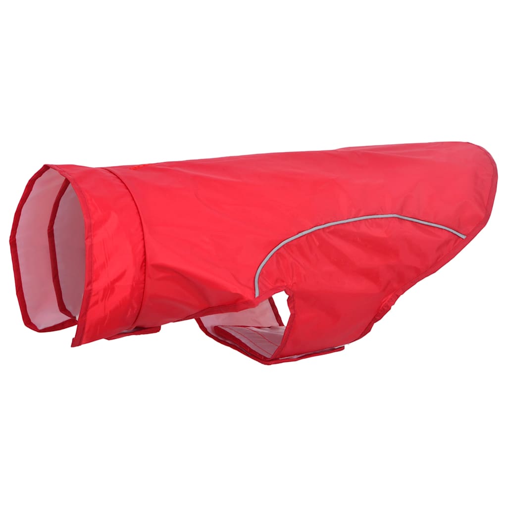Imperméable pour chien avec bandes réfléchissantes en polyester rouge L