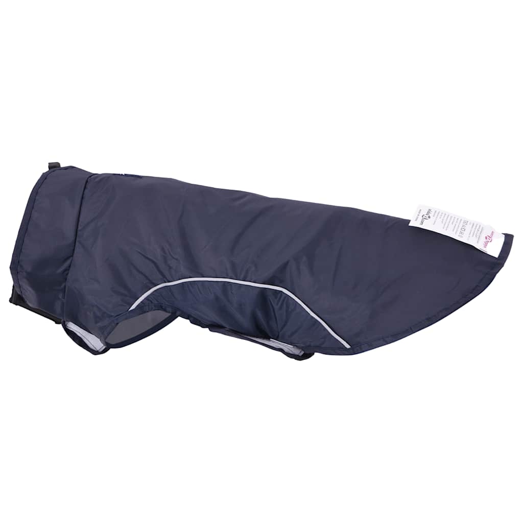 Imperméable pour chien avec bandes réfléchissantes en polyester bleu marine M