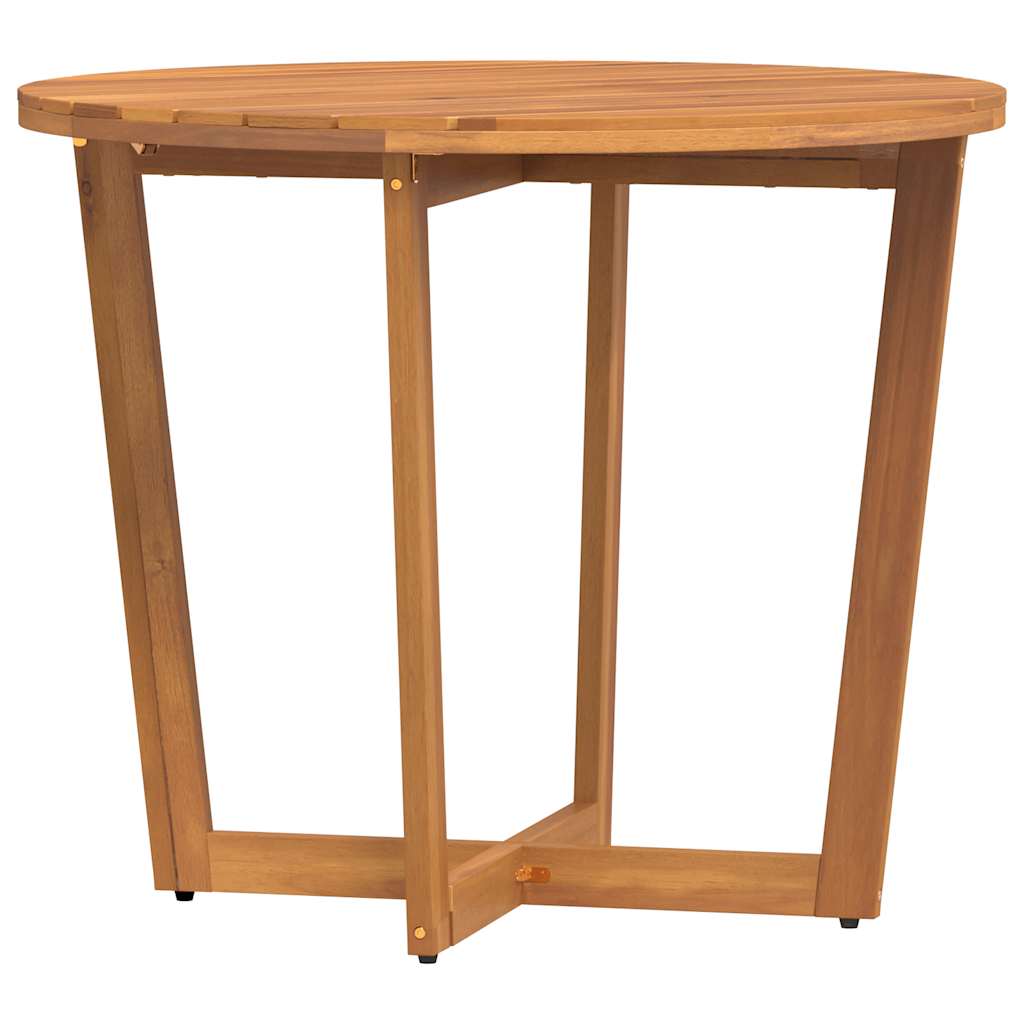 Table à manger de jardin ronde Ø90x75 cm en bois d'acacia massif