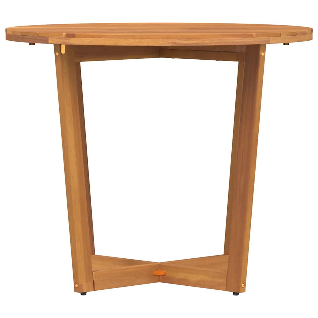 Table à manger de jardin ronde Ø90x75 cm en bois d'acacia massif