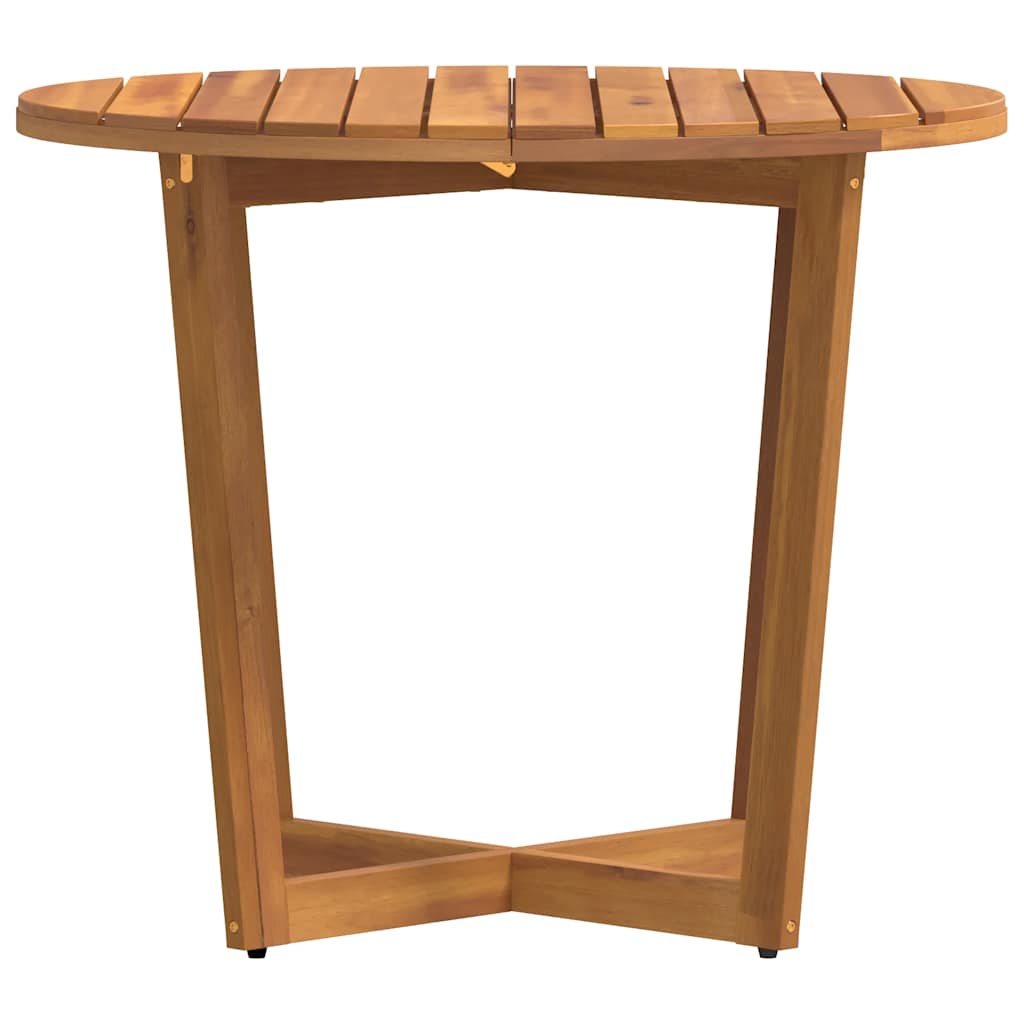 Table à manger de jardin ronde Ø90x75 cm en bois d'acacia massif