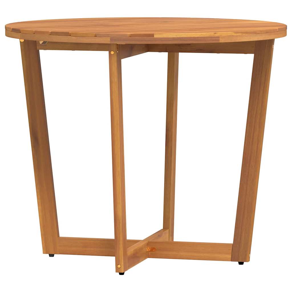 Table à manger de jardin ronde Ø90x75 cm en bois d'acacia massif