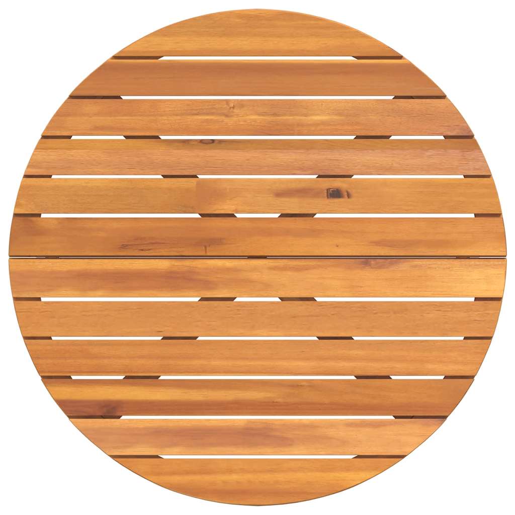 Table à manger de jardin ronde Ø90x75 cm en bois d'acacia massif