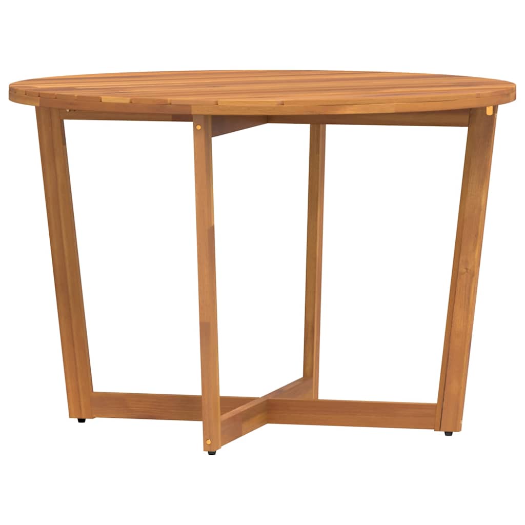 Table à manger de jardin ronde Ø110x75 cm en bois d'acacia massif
