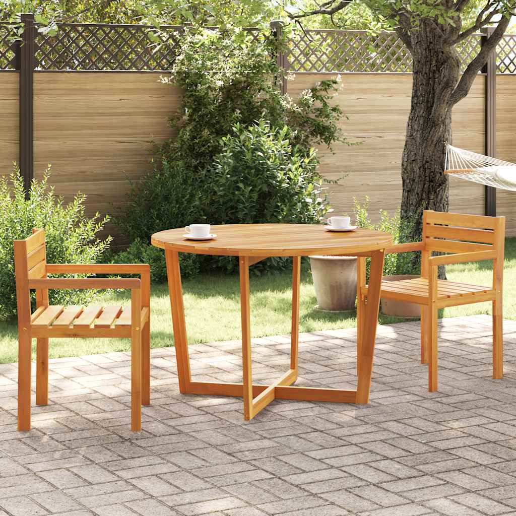 Table à manger de jardin ronde Ø110x75 cm en bois d'acacia massif