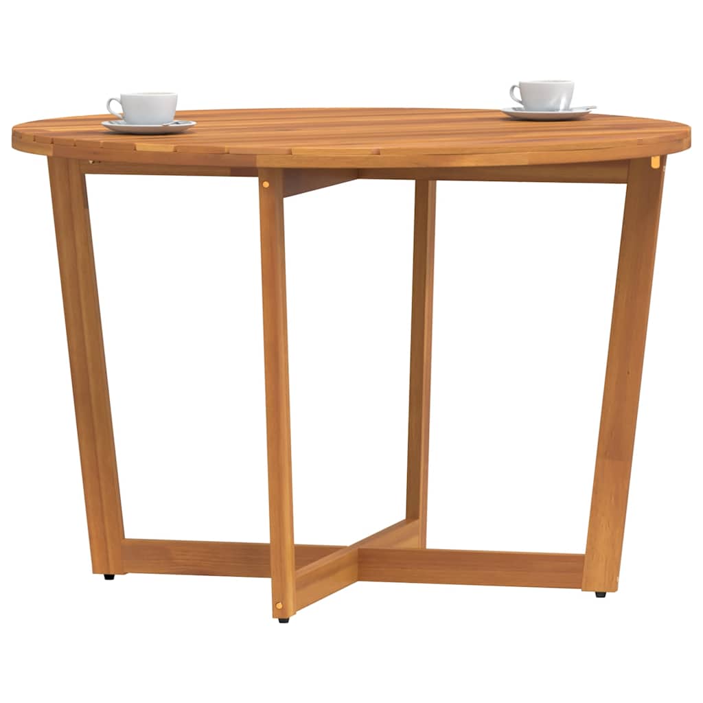 Table à manger de jardin ronde Ø110x75 cm en bois d'acacia massif