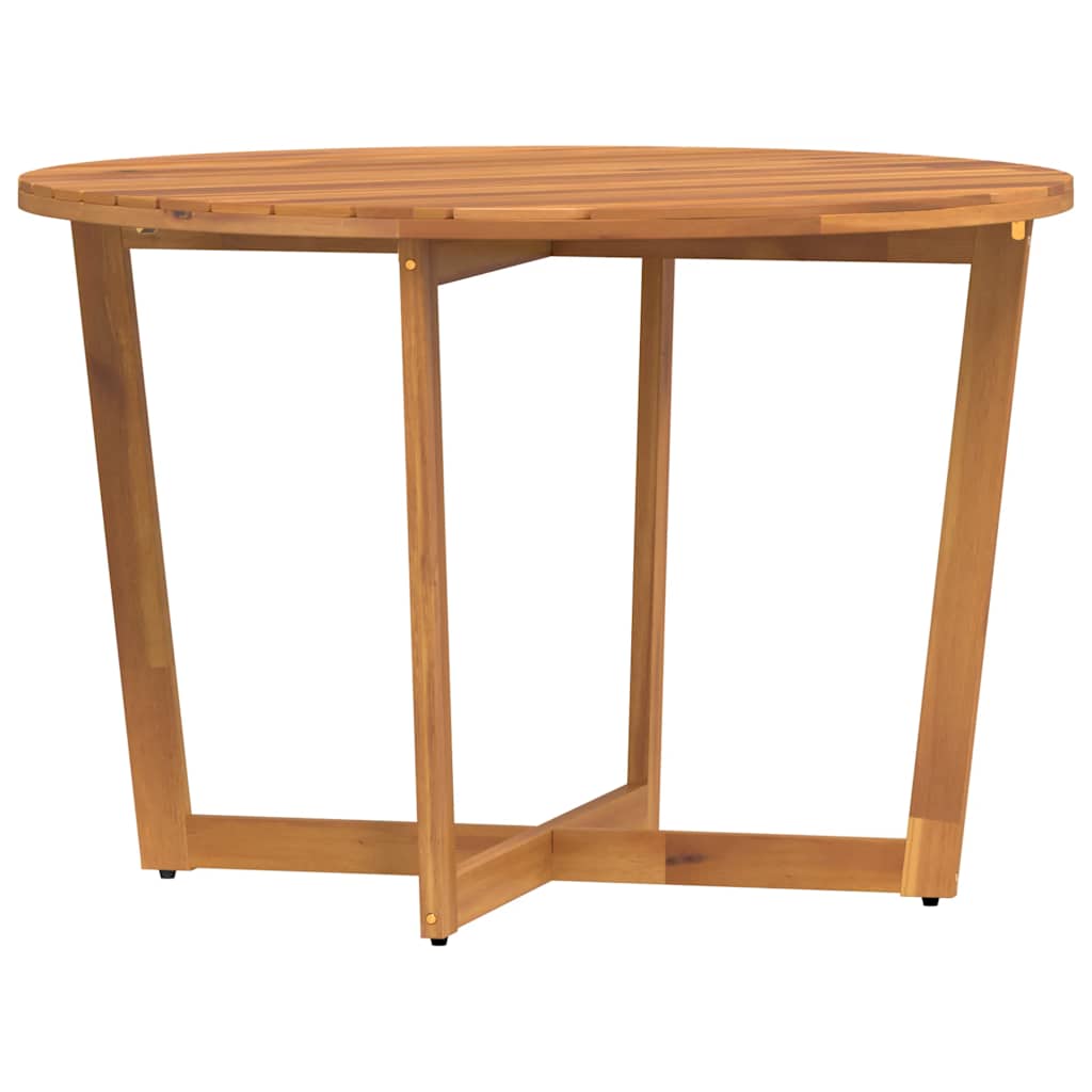 Table à manger de jardin ronde Ø110x75 cm en bois d'acacia massif