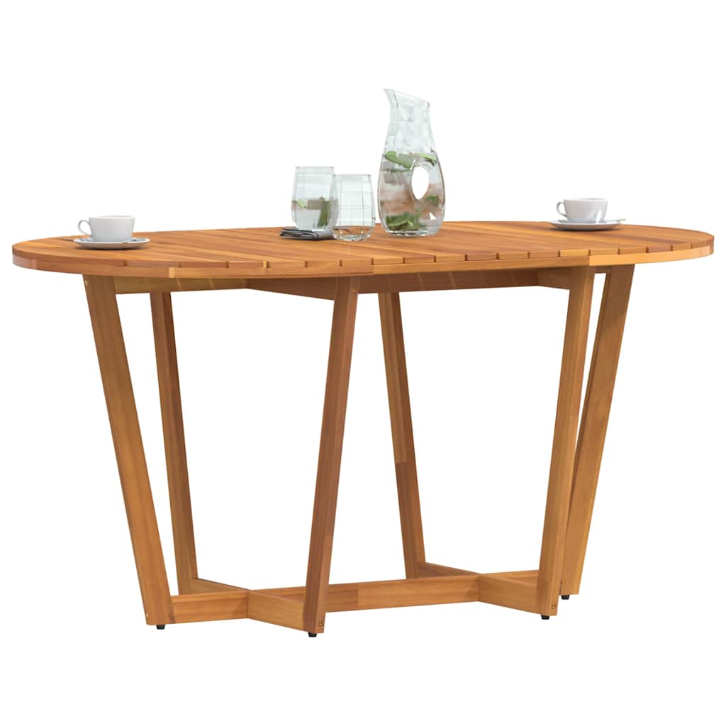 Table à manger de jardin ovale 150x90x75 cm en bois d'acacia massif