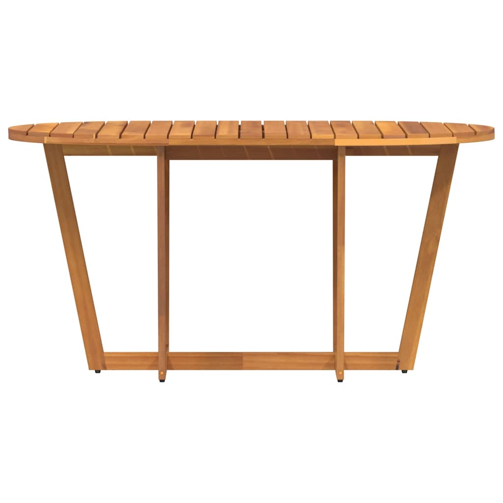 Table à manger de jardin ovale 150x90x75 cm en bois d'acacia massif