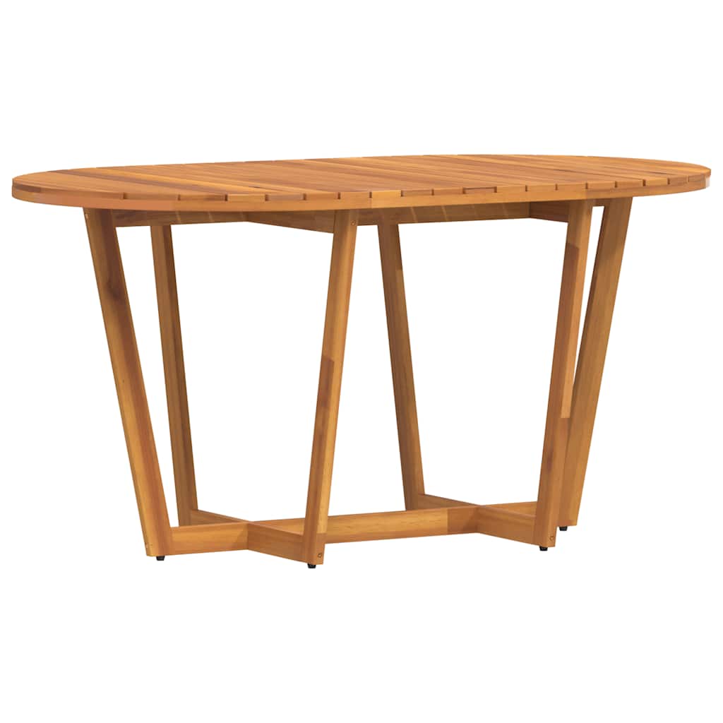 Table à manger de jardin ovale 150x90x75 cm en bois d'acacia massif