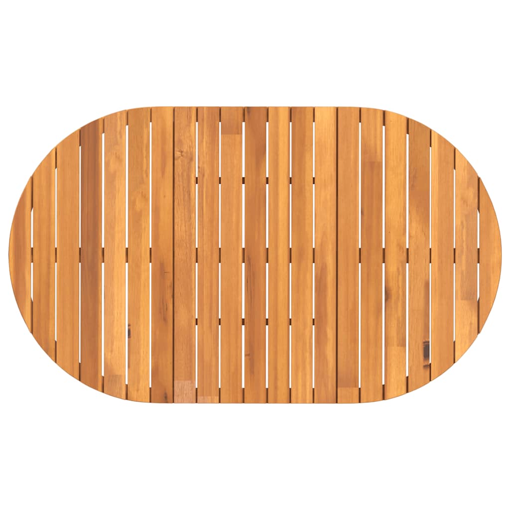 Table à manger de jardin ovale 150x90x75 cm en bois d'acacia massif