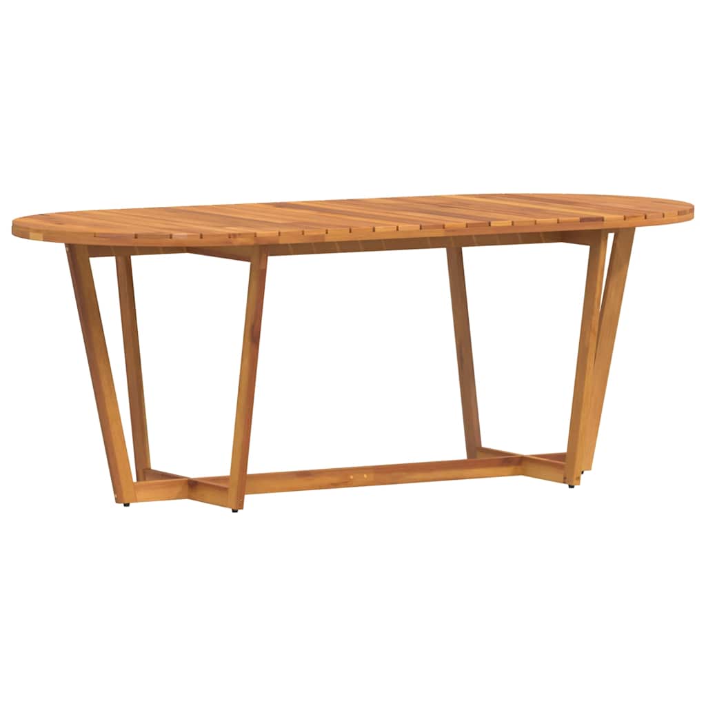 Table à manger de jardin ovale 200x90x75 cm en bois d'acacia massif