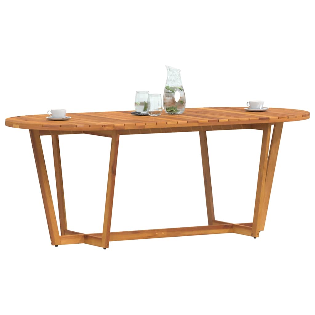 Table à manger de jardin ovale 200x90x75 cm en bois d'acacia massif