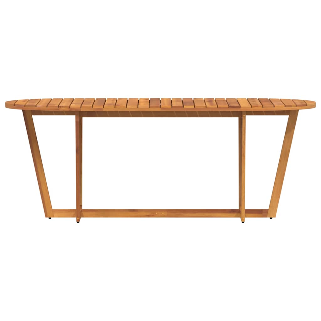 Table à manger de jardin ovale 200x90x75 cm en bois d'acacia massif