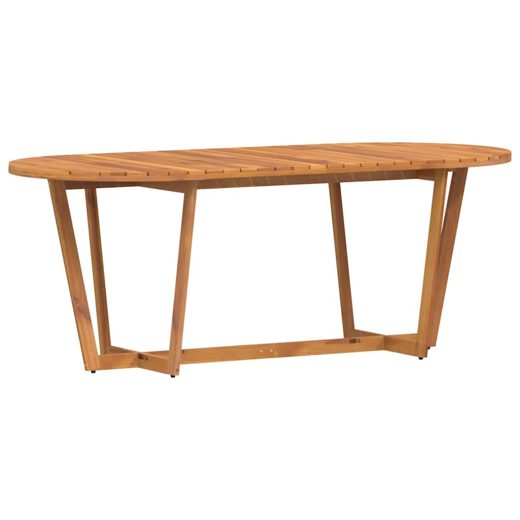 Table à manger de jardin ovale 200x90x75 cm en bois d'acacia massif