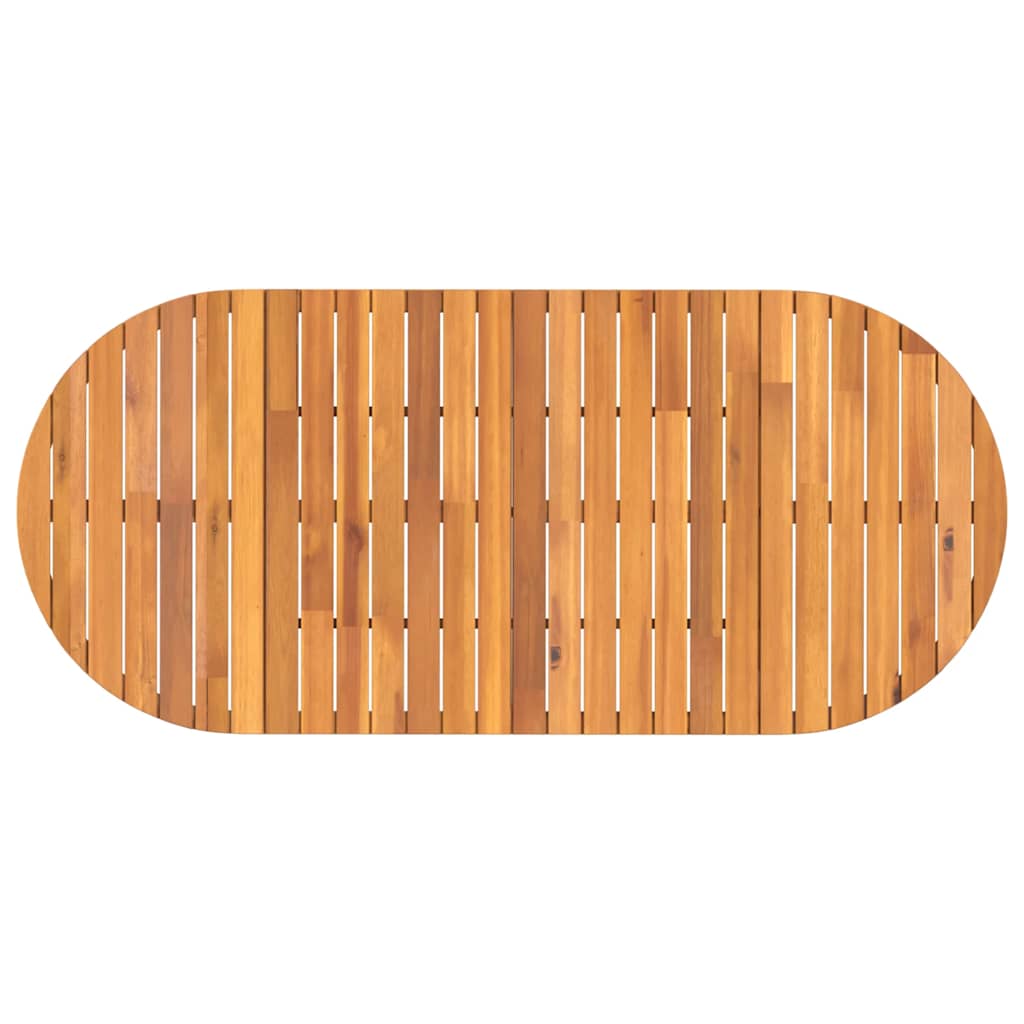 Table à manger de jardin ovale 200x90x75 cm en bois d'acacia massif