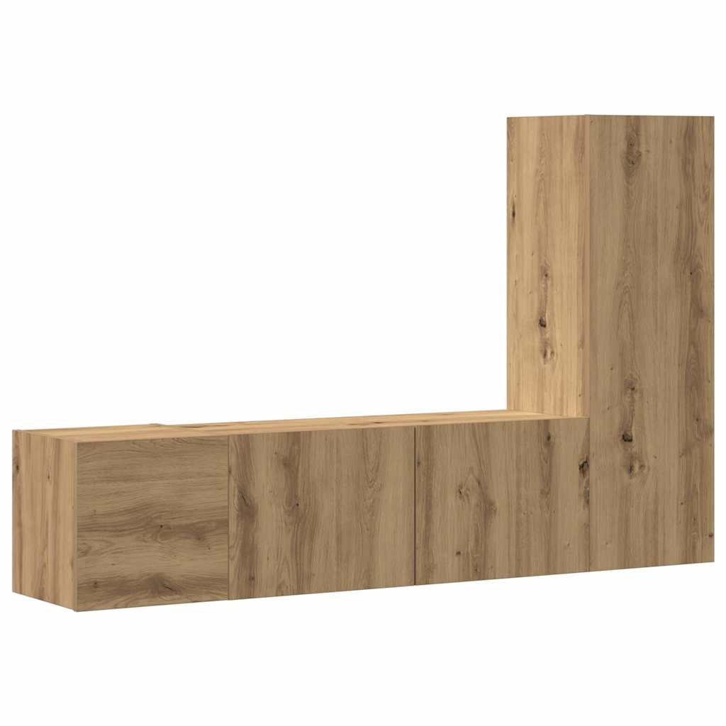TV-Wandschränke 3 Stk. Artisan-Eiche Holzwerkstoff