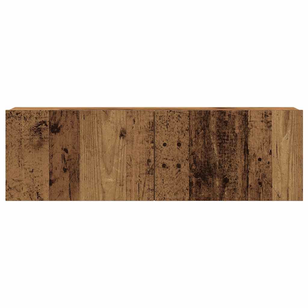 TV wall cabinets 4 pcs. Old wood look wood material