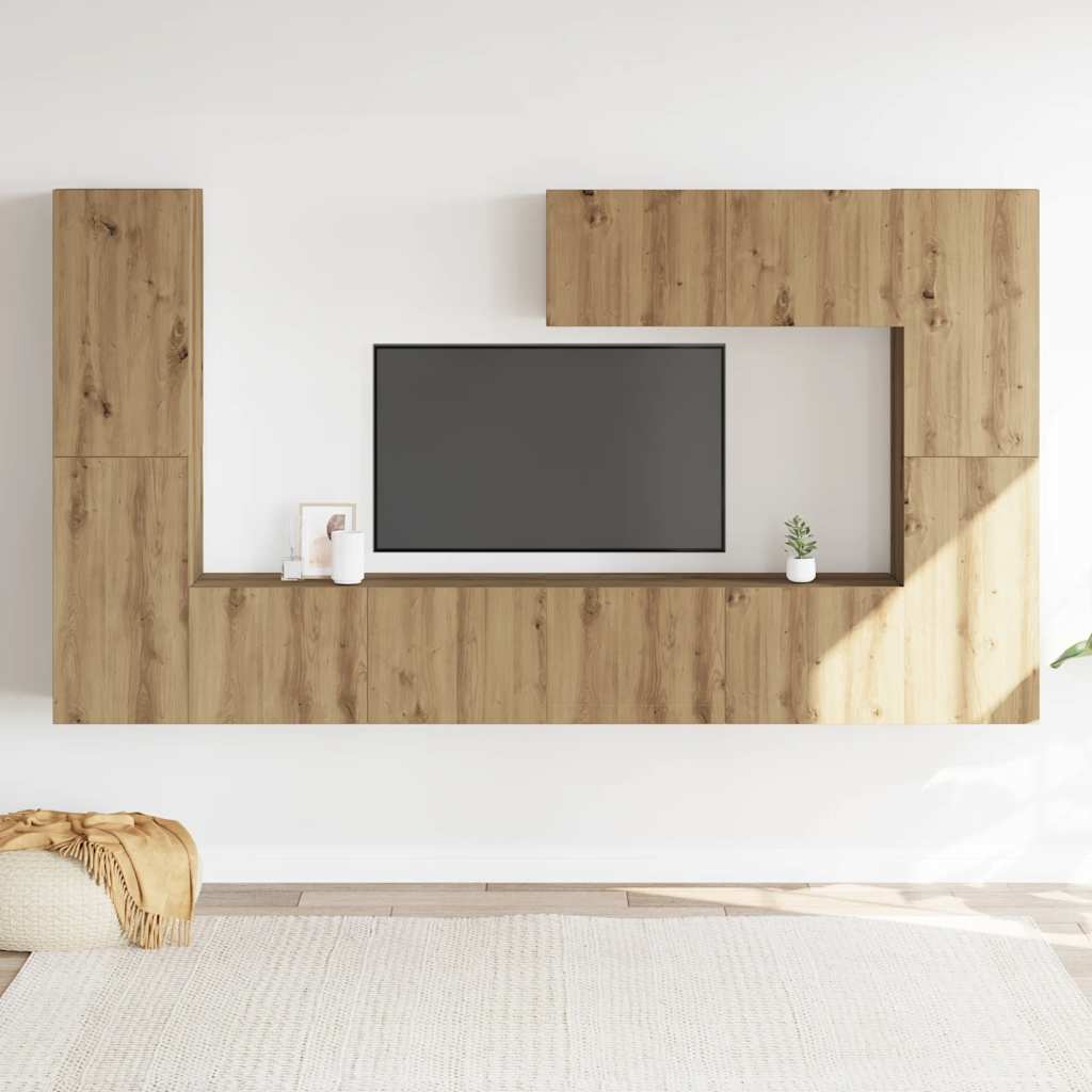TV-Wandschränke 7 Stk. Artisan-Eiche Holzwerkstoff