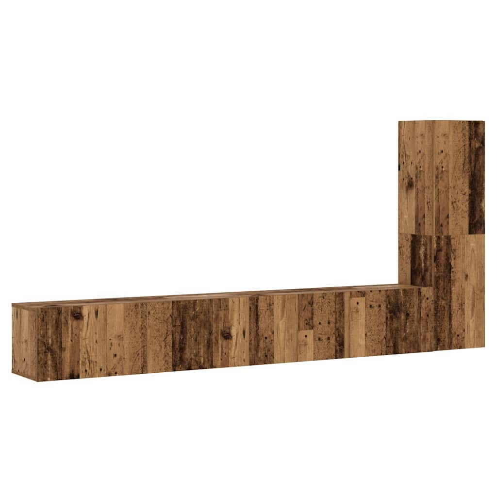 TV wall cabinets 3 pcs. Old wood look wood material