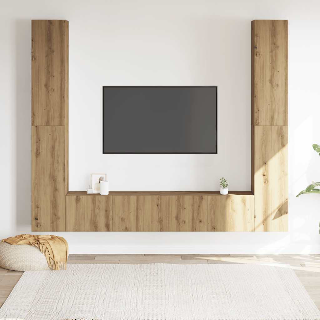 TV-Wandschränke 6 Stk. Artisan-Eiche Holzwerkstoff