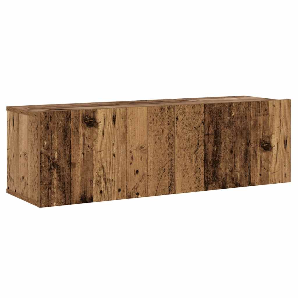 TV wall cabinets 6 pcs. Reclaimed wood look wood material