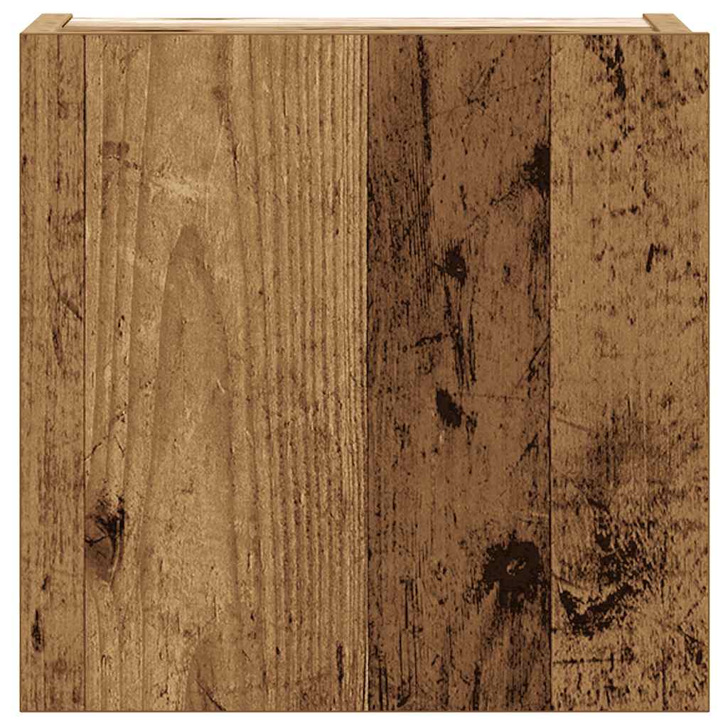 Ensemble de meubles TV 6 pièces, fixation murale, aspect bois récupéré, matériau à base de bois